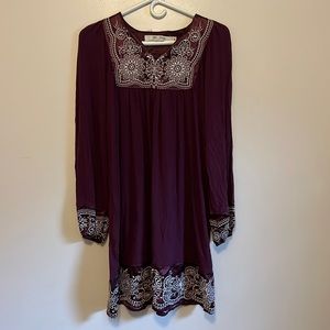 For Joseph Purple dress with embroidery detail
